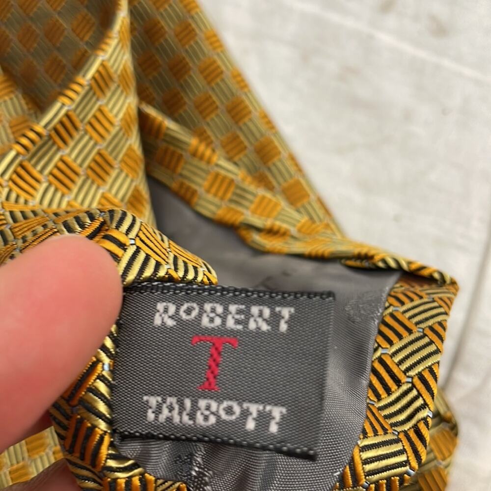 Robert Talbott Gold Pattern Silk Tie - image 3
